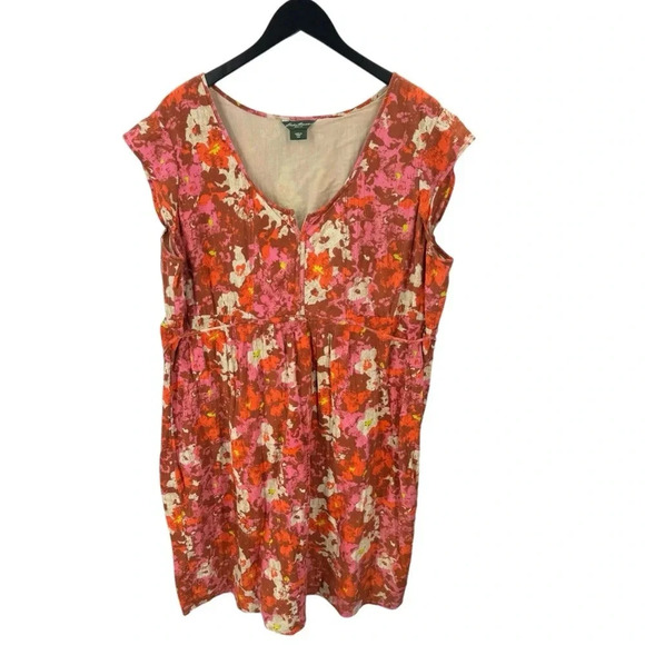 Eddie Bauer Plus Linen Floral Dress Size 18 - Picture 2 of 5